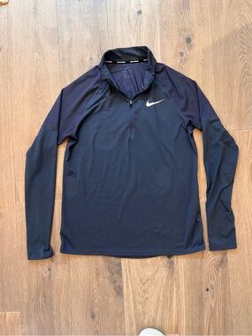 Nike Dri-FIT Running Quarter Zip Pullover Men’s Medium Black Long Sleeve